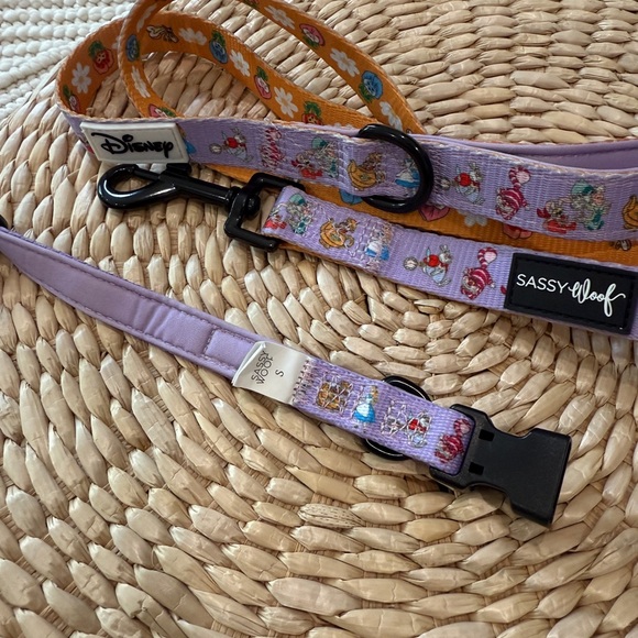 Sassy Woof Alice in Wonderland Collar and Leash - Sz Sm - Like New - Picture 2 of 2